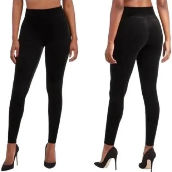 SPANX Pants - Spanx High Waisted Velvet Leggings in Black Size Medium NEW